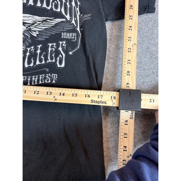 Vintage Y2K Harley Davidson Motorcycles T Shirt Mens Small Black Ozark Lebanon - Picture 5 of 8